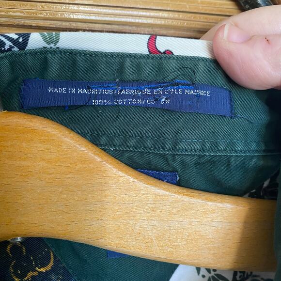 Vintage Tommy Hilfiger 90s Olympic Crest Print Button Down Shirt Medium - Picture 9 of 11